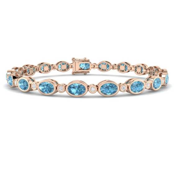 Oval Cut Aquarmaine Gemstone Bracelet
