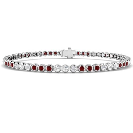 Round Cut Ruby Gemstone Bracelet