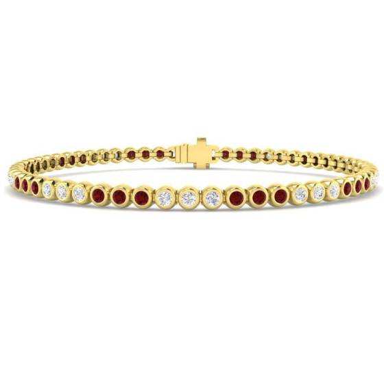 Round Cut Ruby Gemstone Bracelet