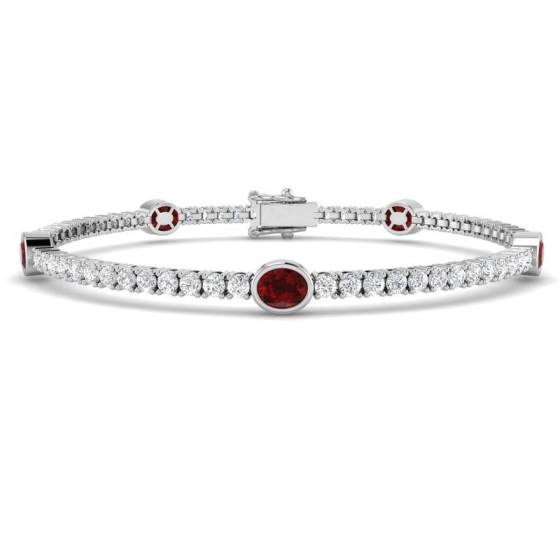 Oval Cut Ruby Gemstone Bracelet