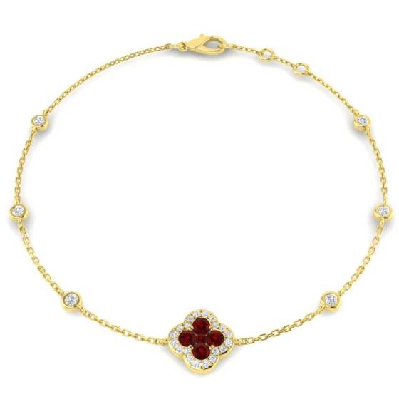 Round Cut Ruby Gemstone Bracelet