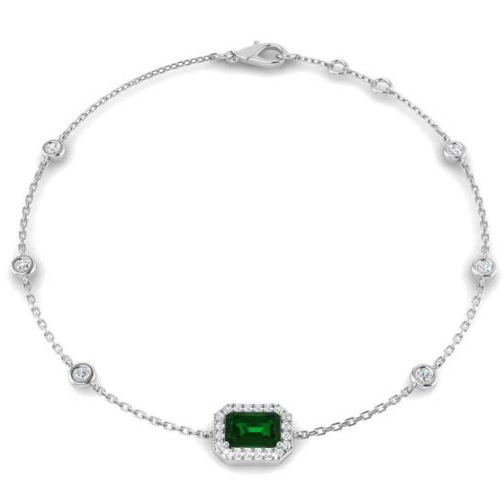 Emerald Cut Emerald Gemstone Bracelet