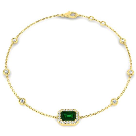 Emerald Cut Emerald Gemstone Bracelet