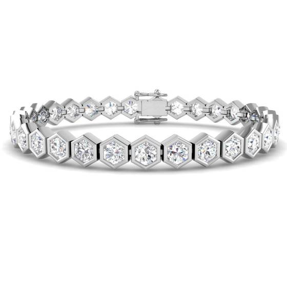 Round Cut Diamond Bezel Set Bracelet