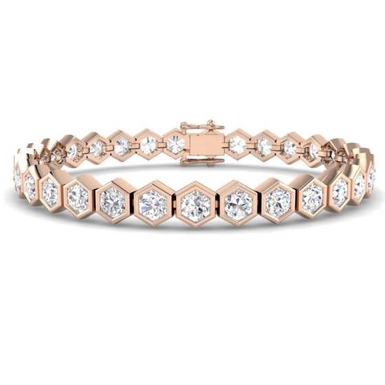 Round Cut Diamond Bezel Set Bracelet