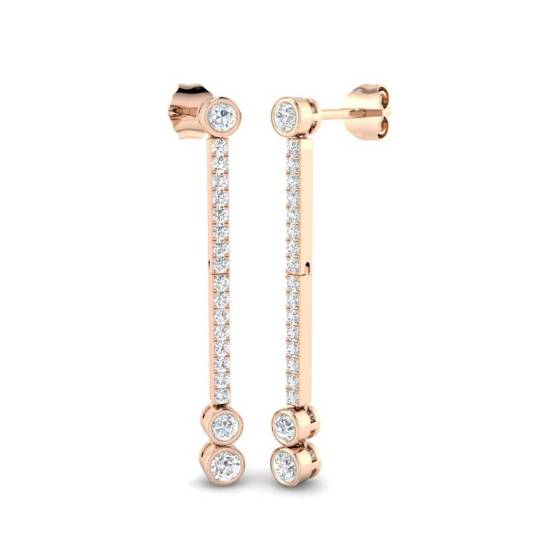 Round Diamond Drop Earrings