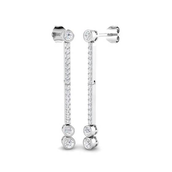 Round Diamond Drop Earrings
