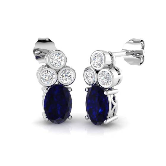 Oval Cut Sapphire Drop Earrings