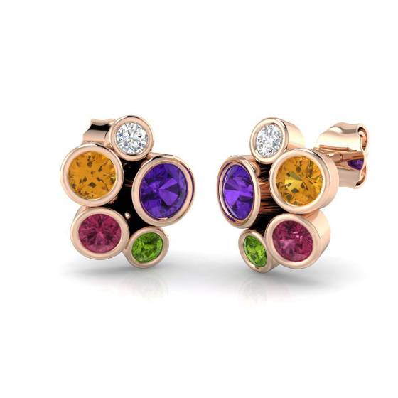 Round Cut Multi Stone Diamond Earrings