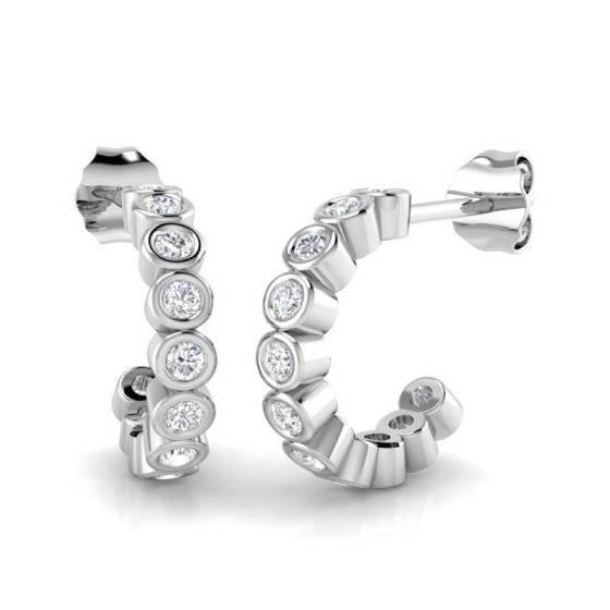 Round Diamond Designer Hoop Earrings