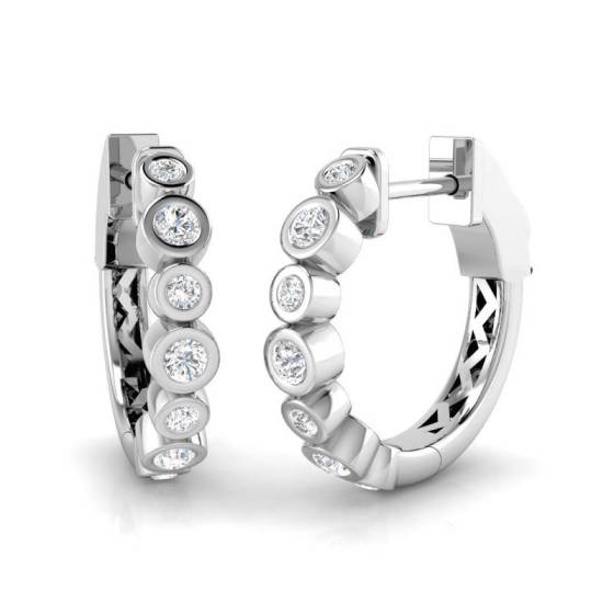 Round Diamond Designer Hoop Earrings