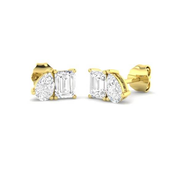 Pear Diamond Two stone Earrings
