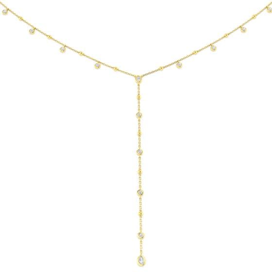 Round and Pear Diamond Illusion Necklace