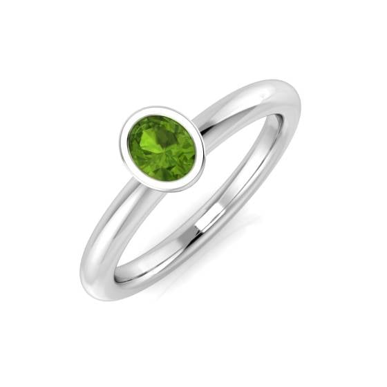 Oval Cut Bezel Set Sapphire Gemstone Ring