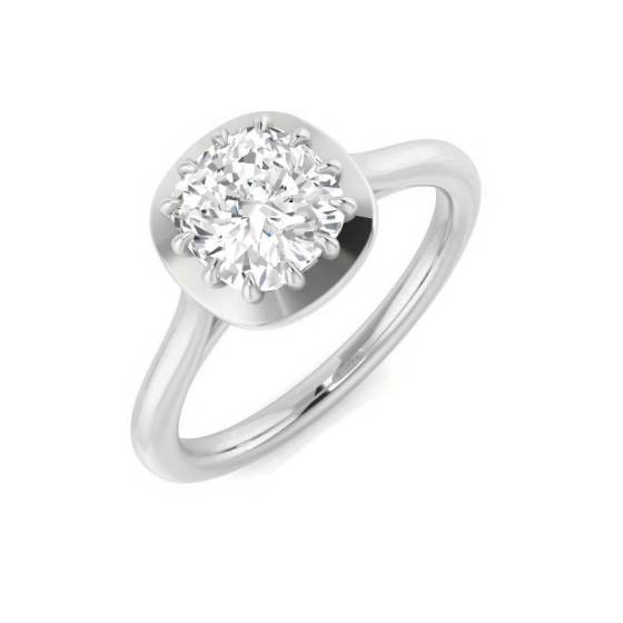 Cushion Cut Diamond Solitaire Ring