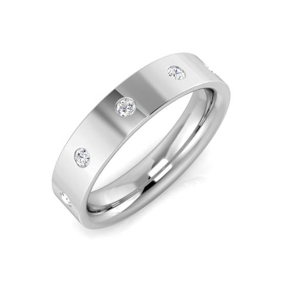 Round Diamond Bezel Set Half Eternity Ring