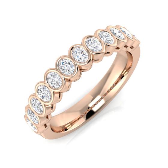 Oval Diamond Bezel Set Half Eternity Ring