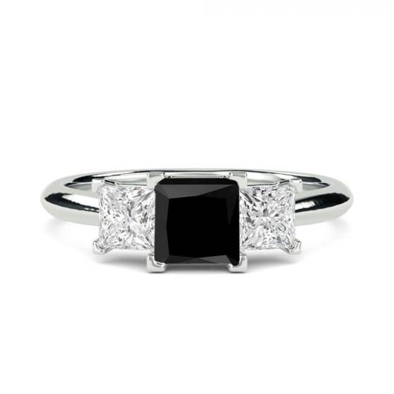 Princess Black Diamond Trilogy Ring