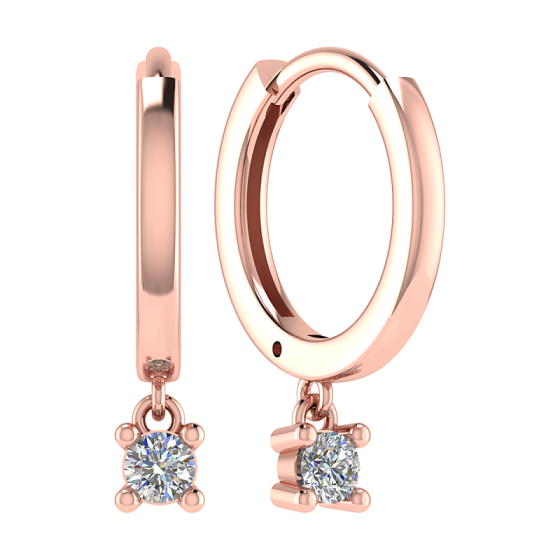 Round Cut Diamond Set Hoop Earrings