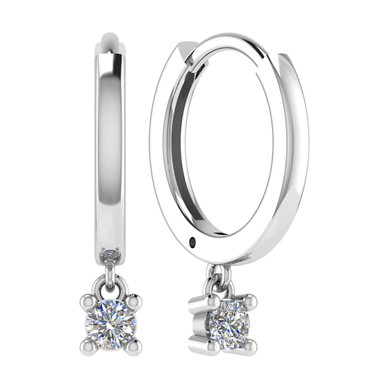 Round Cut Diamond Set Hoop Earrings