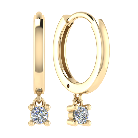Round Cut Diamond Set Hoop Earrings
