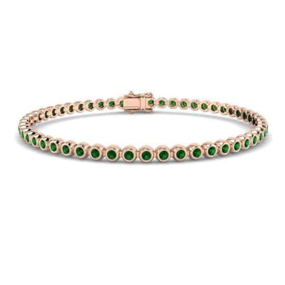 Round Cut Emerald Gemstone Bracelet