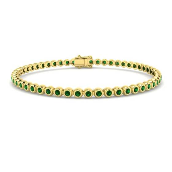 Round Cut Emerald Gemstone Bracelet