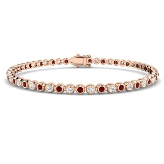 Round Cut Ruby Gemstone Bracelet