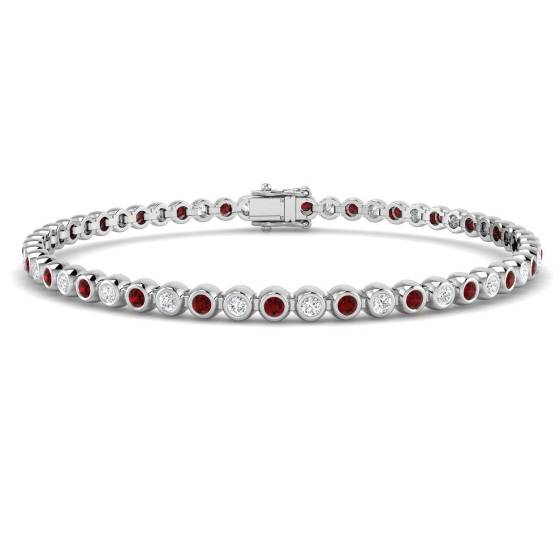 Round Cut Ruby Gemstone Bracelet