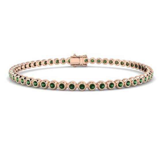 Round Cut Tsavorite Diamond Bracelet