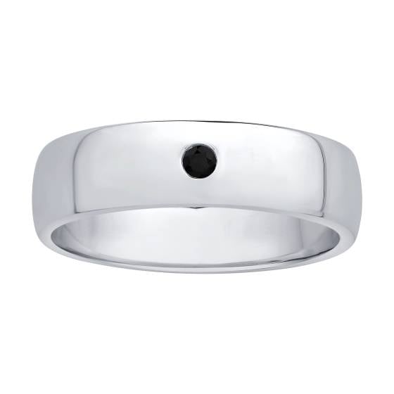 0.05ct Black Diamond Mens Wedding Band