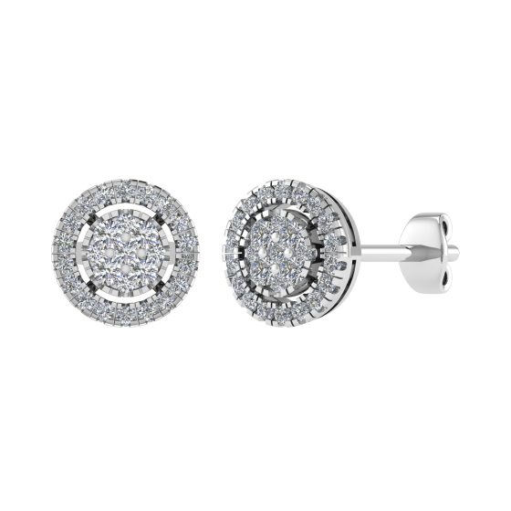 0.35ct Round Diamond Set Cluster Earrings