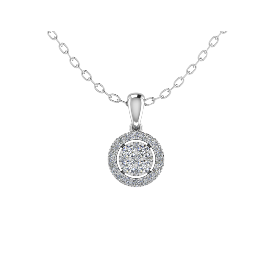 Round Diamond Set Cluster Pendant