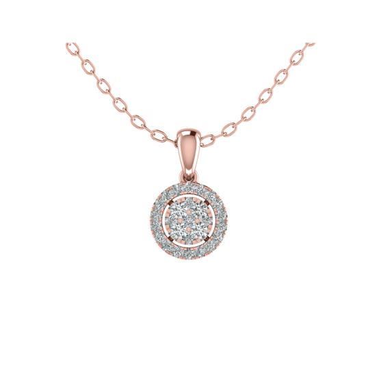 Round Diamond Set Cluster Pendant