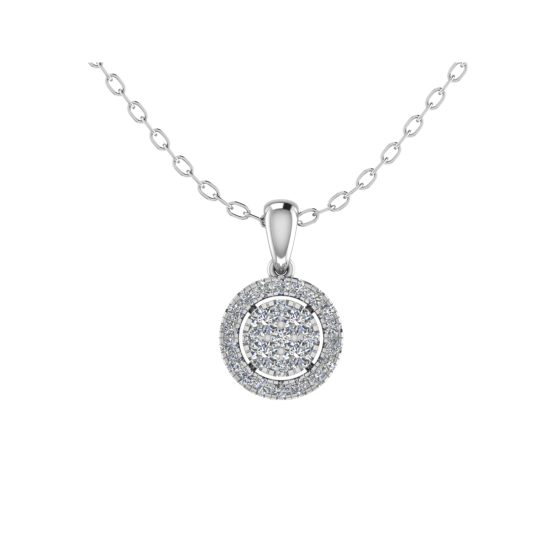Round Diamond Set Cluster Pendant