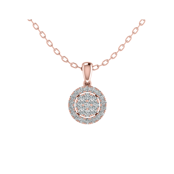 Round Diamond Set Cluster Pendant