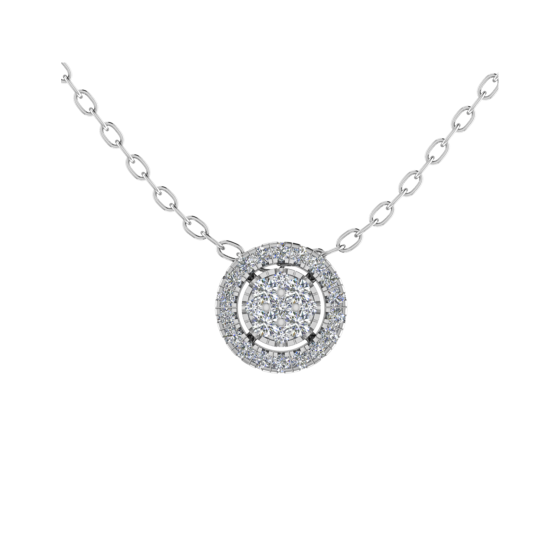 Round Diamond Set Cluster Pendant