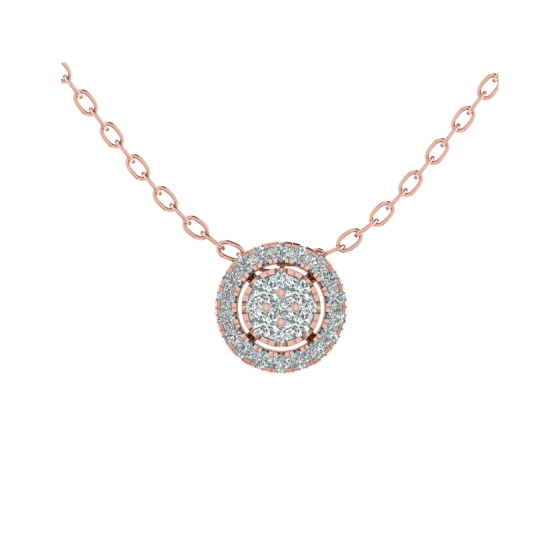 Round Diamond Set Cluster Pendant