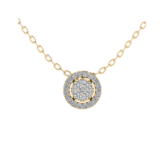 Round Diamond Set Cluster Pendant