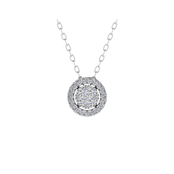 Round Diamond Set Cluster Pendant