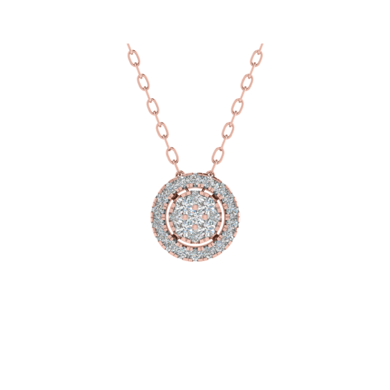 Round Diamond Set Cluster Pendant