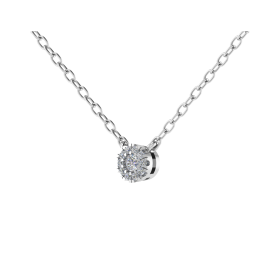 Round Diamond Set Cluster Pendant