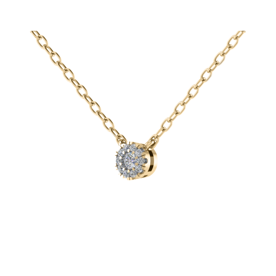 Round Diamond Set Cluster Pendant