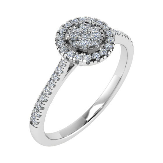 0.25ct Round Diamond Set Cluster Ring