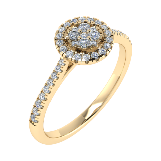 0.25ct Round Diamond Set Cluster Ring