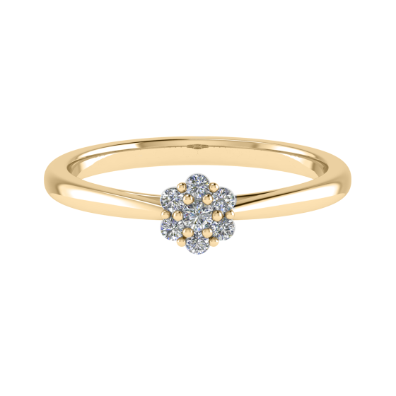 0.15ct Round Diamond Set Cluster Ring