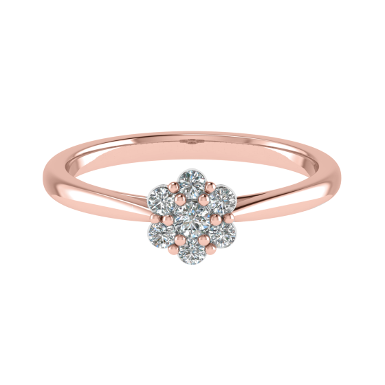 0.25ct Round Diamond Set Cluster Ring