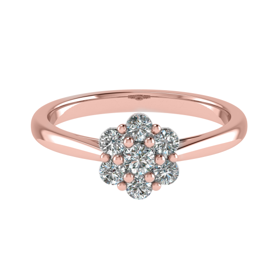 0.50ct Round Diamond Set Cluster Ring