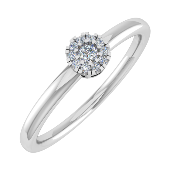 0.05ct Round Diamond Set Cluster Ring