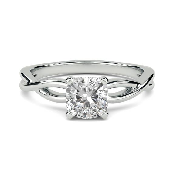 Infinity Love Swirl Cushion Diamond Engagement Ring